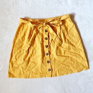 Forever 21 Yellow Button Up Skirt